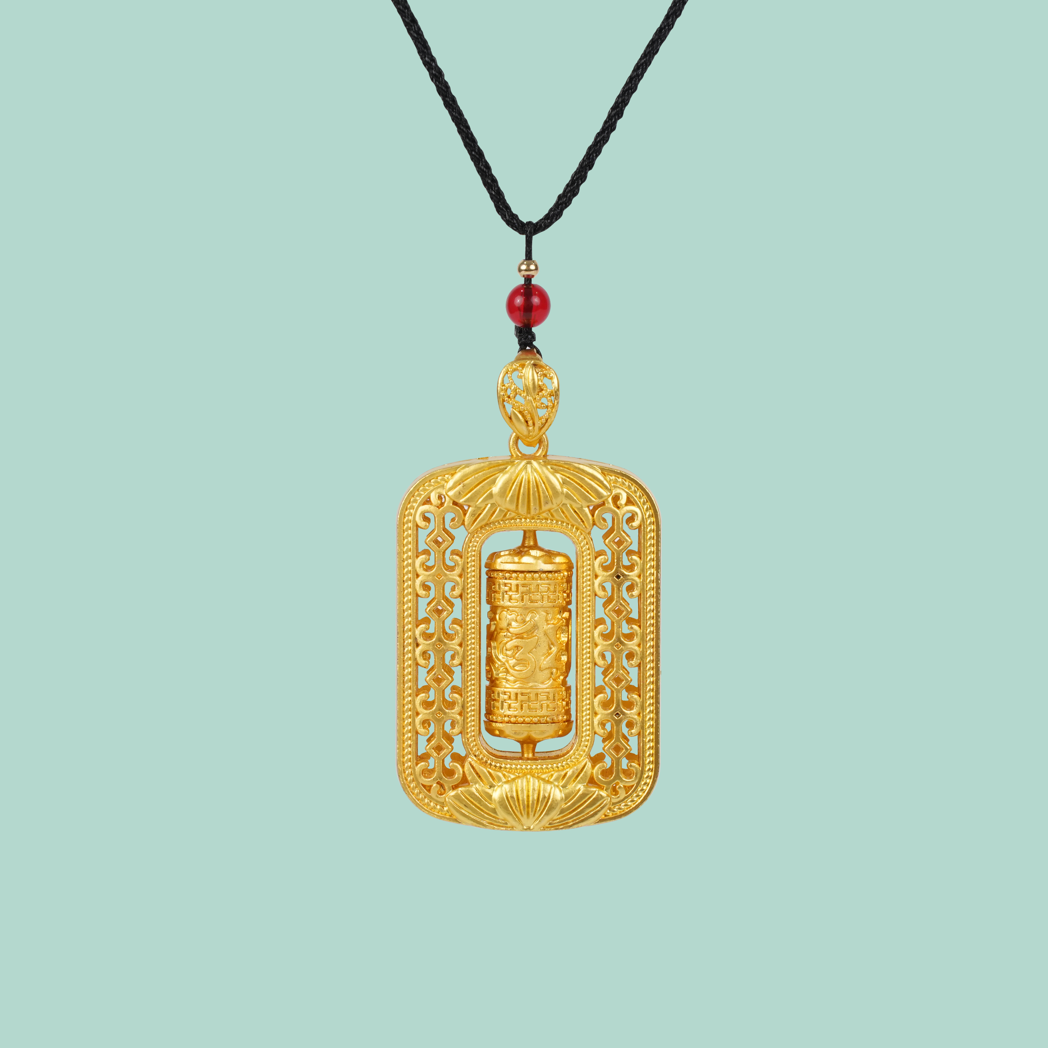 The prayer wheel pendant necklace